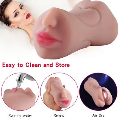 3 in 1 Vagina Sex Toy Men Mastubation Toys for Couples Male Masturbator Man Men's Adult Goods Artificial Vagnas Anal Pussy_img_4