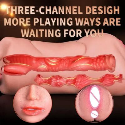 3 in 1 Vagina Sex Toy Men Mastubation Toys for Couples Male Masturbator Man Men's Adult Goods Artificial Vagnas Anal Pussy_img_2