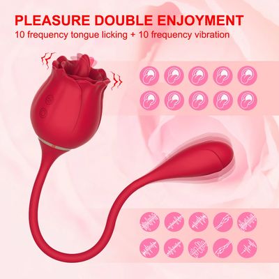Rose Vibrator for Woman G Spot Clitoral Stimulation Tongue Licking Massager Vagina Clit Nipple Adults Sex Toys for Female_img_1