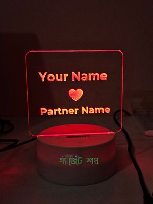 Customizable Love Acrylic Lamp (X Love Y) – Black_img_3