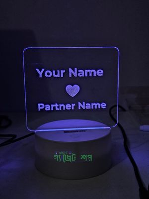 Customizable Love Acrylic Lamp (X Love Y) – Black_img_4
