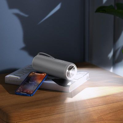 Hoco HC11 Bluetooth Wireless Speaker with Flashlight – Grey Color_img_1
