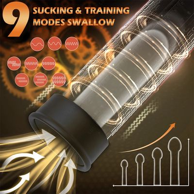 Electric Penis Pump Adult Sex Toys Dick Enlarger for Men Erection 9 Pressure Training Mode Male Masturbator Pocket Pussy_img_5