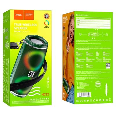 Hoco HC12 RGB Wireless Bluetooth Speaker – Dark Green Color_img_1