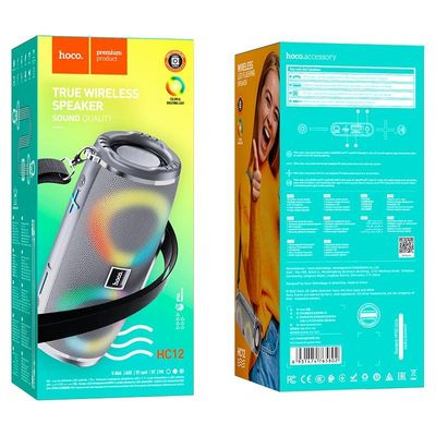 Hoco HC12 RGB Wireless Bluetooth Speaker – Grey Color_img_1