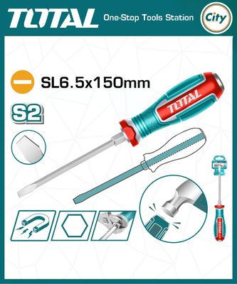 6 Inch Magnetic Slotted Impact Screwdriver TOTAL TOOLS TGTSL6150_img_0