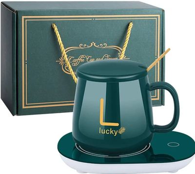 Coffee Cup Warmer, Smart Thermostat Coaster 55 Degree Heating Automatic Thermostat Cup (Green) ._img_0