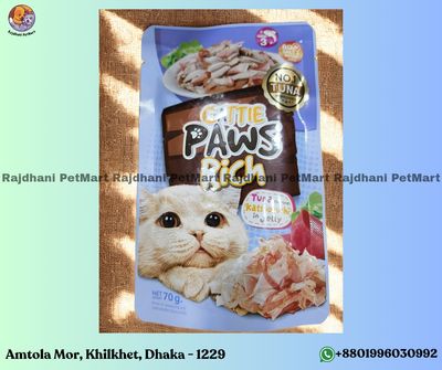 Cattie Paws Rich Cat Wet Food Tuna Katsuobushi In jelly 70g_img_0