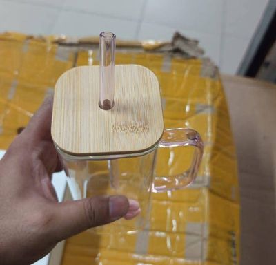 Alhamdulillah Beautiful Bow🎀MUG🍺Huge Available In Stock Lid Ta Original Bamboo MadeCapacity 390ml_img_1