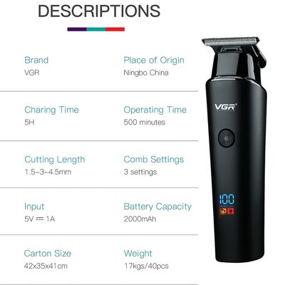 VGR V-937 Professional Hair Trimmer for Men_img_7