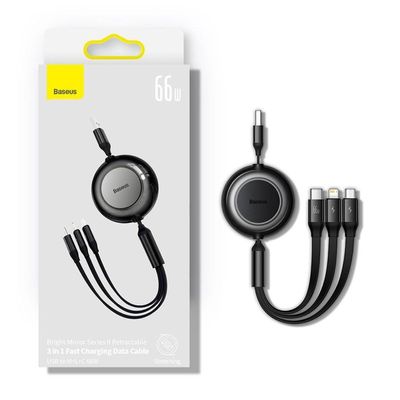 Baseus 66W Retractable 3-in-1 Fast Charging Data Cable USB to M+L+C 3.5A_img_0