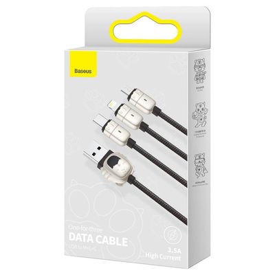 Baseus One-for-Three Data Cable USB to M+L+C (CASX010001) – Black Color_img_1