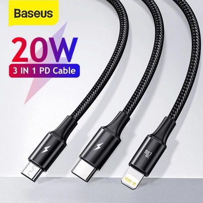 Baseus PD 20W Rapid Series 3-in-1 Fast Charging Data Cable Type-C to M+L+C_img_2