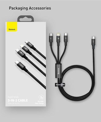 Baseus PD 20W Rapid Series 3-in-1 Fast Charging Data Cable Type-C to M+L+C_img_1