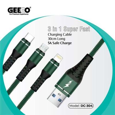 Geeoo DC-304 3-in-1 5A Short Charging Cable 30cm_img_0