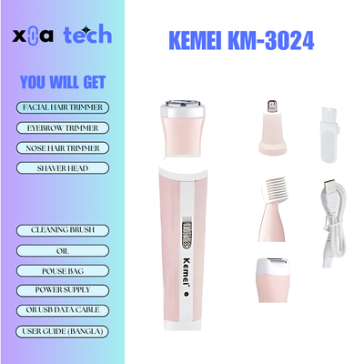 KEMEI KM-3024 Professional 4-in-1 shaver, trimmer for women_img_1