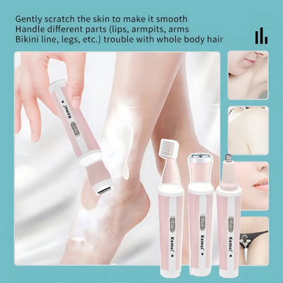 KEMEI KM-3024 Professional 4-in-1 shaver, trimmer for women_img_4