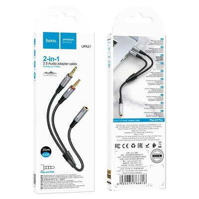 HOCO UPA21 3.5mm female to 2*3.5mm male Audio Cable Adapter_img_1