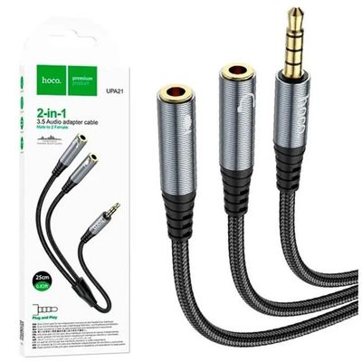 HOCO UPA21 3.5mm male to 2*3.5mm female Audio Cable Adapter_img_1