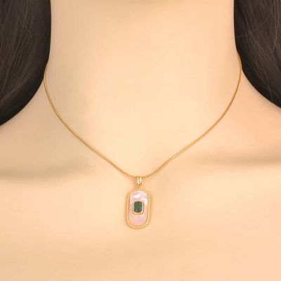 Natural shell green cubic necklace Colour guaranteed_img_0