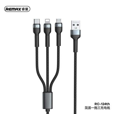 Remax RC-124th 3-in-1 Braided Data Cable-Black_img_0