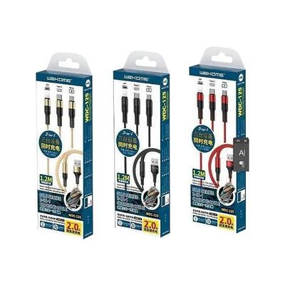 WK WDC-125 2.0A 3 In 1 USB To 8Pin + Micro USB + Type-C Speedy Series Charging Cable_img_0