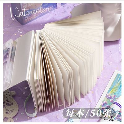 Mini watercolor paint Book || acrylic box portable hand ledger sketching travel painting || painting color palette suit_img_2