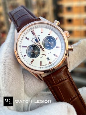 TAG BELT 2 CHRONO RG BODY BROWN BELT,WHITE DIAL,BLACK SUB_img_0