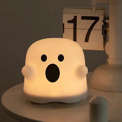 Cute Boo Ghost Silicone Lamp Touch Sensor Dimmable LED Ghost Night Lights For Children Bedroom_img_3