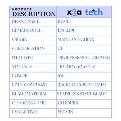 KEMEI KM-2291 Professional Hair Trimmer_img_3