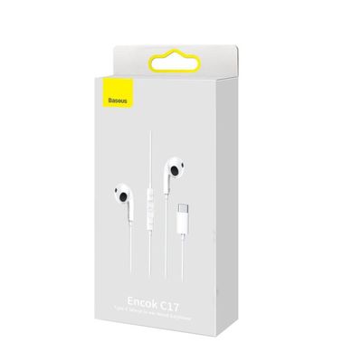 Baseus Encok Type-C lateral in-ear Wired Earphone C17 White (NGCR010002)_img_1