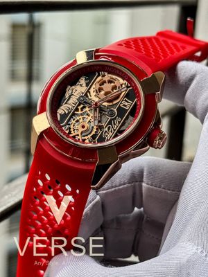 Jacob & Co cr7 quatrz sweep rose gold case red belt_img_0