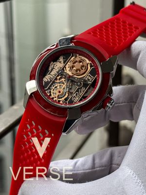 Jacob & Co cr7 quatrz sweep silver case red belt_img_0