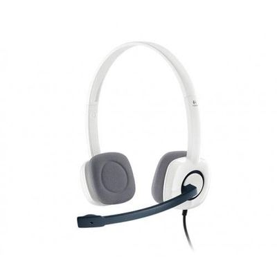Logitech H150 Stereo Headset with Dual 3.5mm Jacks Noise-Cancelling Mic – White Color_img_0