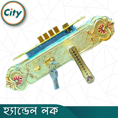 উচ্চ সুরক্ষা বড় আকারের হ্যান্ডেল লক অতিরিক্ত নব সিস্টেম সহ প্রধান দরজার জন্য লক গোল্ডেন রঙের দরজার লক Door Lock_img_1