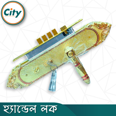 উচ্চ সুরক্ষা বড় আকারের হ্যান্ডেল লক অতিরিক্ত নব সিস্টেম সহ প্রধান দরজার জন্য লক গোল্ডেন রঙের দরজার লক Door Lock_img_1