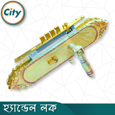 উচ্চ সুরক্ষা বড় আকারের হ্যান্ডেল লক অতিরিক্ত নব সিস্টেম সহ প্রধান দরজার জন্য লক গোল্ডেন রঙের দরজার লক Door Lock_img_2