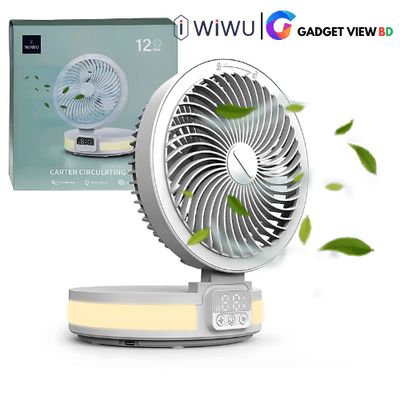 WiWu FS05 Rechargeable fan (4000mAh battery, LED Display Controll Panel)- White Color_img_1