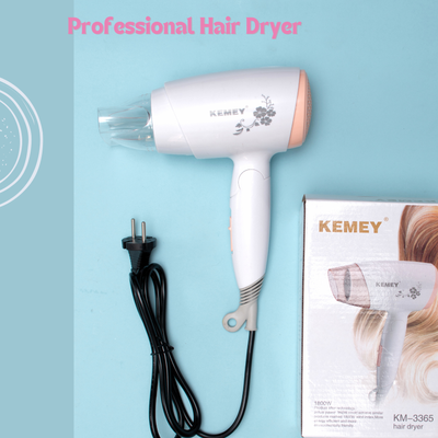 Kemei KM-3365 Silky Shine 1800W Hot And Normal Cool Air Foldable Hair Dryer_img_1