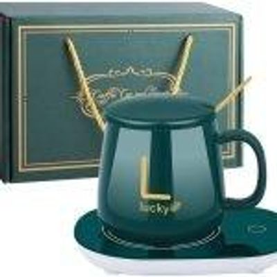 Coffee Cup Warmer, Smart Thermostat Coaster 55 Degree Heating Automatic Thermostat Cup (Green)_img_0