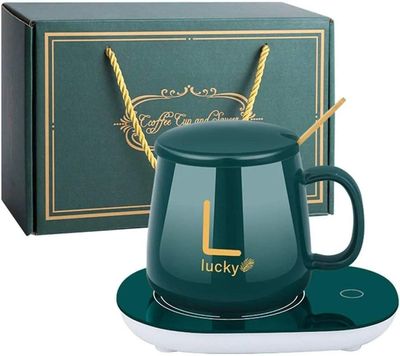 Coffee Cup Warmer, Smart Thermostat Coaster 55 Degree Heating Automatic Thermostat Cup (Green)_img_1