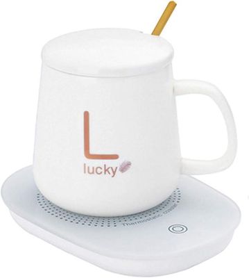 Coffee Cup Warmer, Smart Thermostat Coaster 55 Degree Heating Automatic Thermostat Cup (White)_img_0