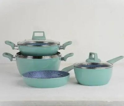 Kiam Die-Casting 7 Set Non-Stick Pan Ceramic Coated-Blue Color_img_0