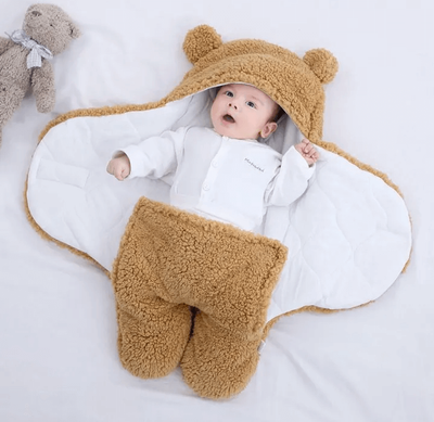 Baby Blanket | Newborn Outdoor Windproof Plush Solid Colour Soft Baby Hold Blankets Infant Cocoon Wraps Cotton Winter Sleeping Bag Multicolor For (0-1 Year )_img_2