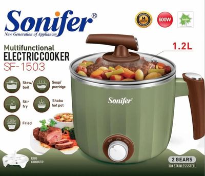 Sonifer SF-1503 Multifunctional Electric Cooker – 1.2L, Green Color_img_0