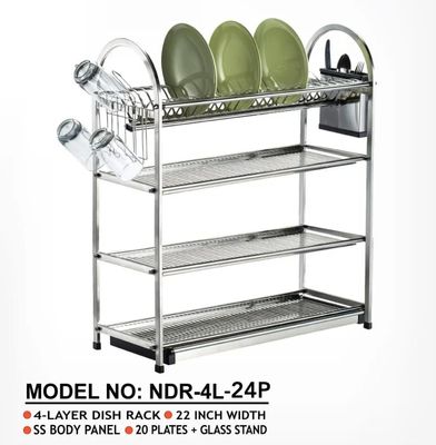 Stainless Steel Dish Rack 4 Layer and 24plates NDR-4L-24P_img_0