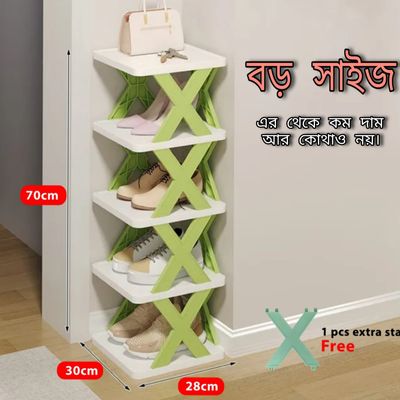 5-storey shoe rack shoe cabinet entrance bathroom dormitory simple shelf storage artifact Large Size (30x28x17.5cm)Shoe Rack, Vertical Shoe Tower, Narrow Corner Shoe Rack, Shoe Shelf._img_0