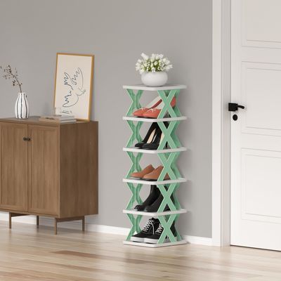 5-storey shoe rack shoe cabinet entrance bathroom dormitory simple shelf storage artifact Large Size (30x28x17.5cm)Shoe Rack, Vertical Shoe Tower, Narrow Corner Shoe Rack, Shoe Shelf._img_2