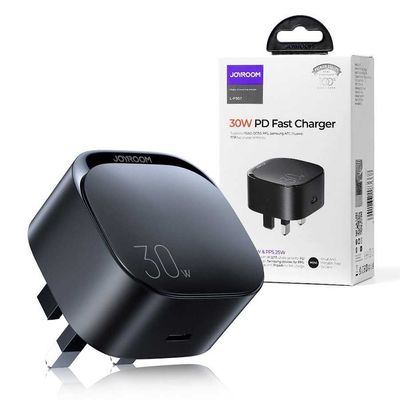 JOYROOM L-P307 30W PD Type-C Fast Charger – Black Color_img_0