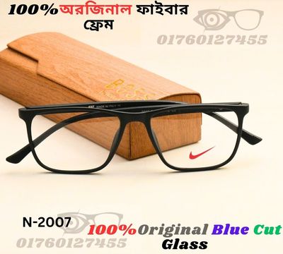 Nike100%অরজিনাল ব্লু কার্ড গ্লাস এবংঅরজিনাল ফাইবার ফ্রেমে High Quality Fashionable & Stylist Eyeglass N7_img_2